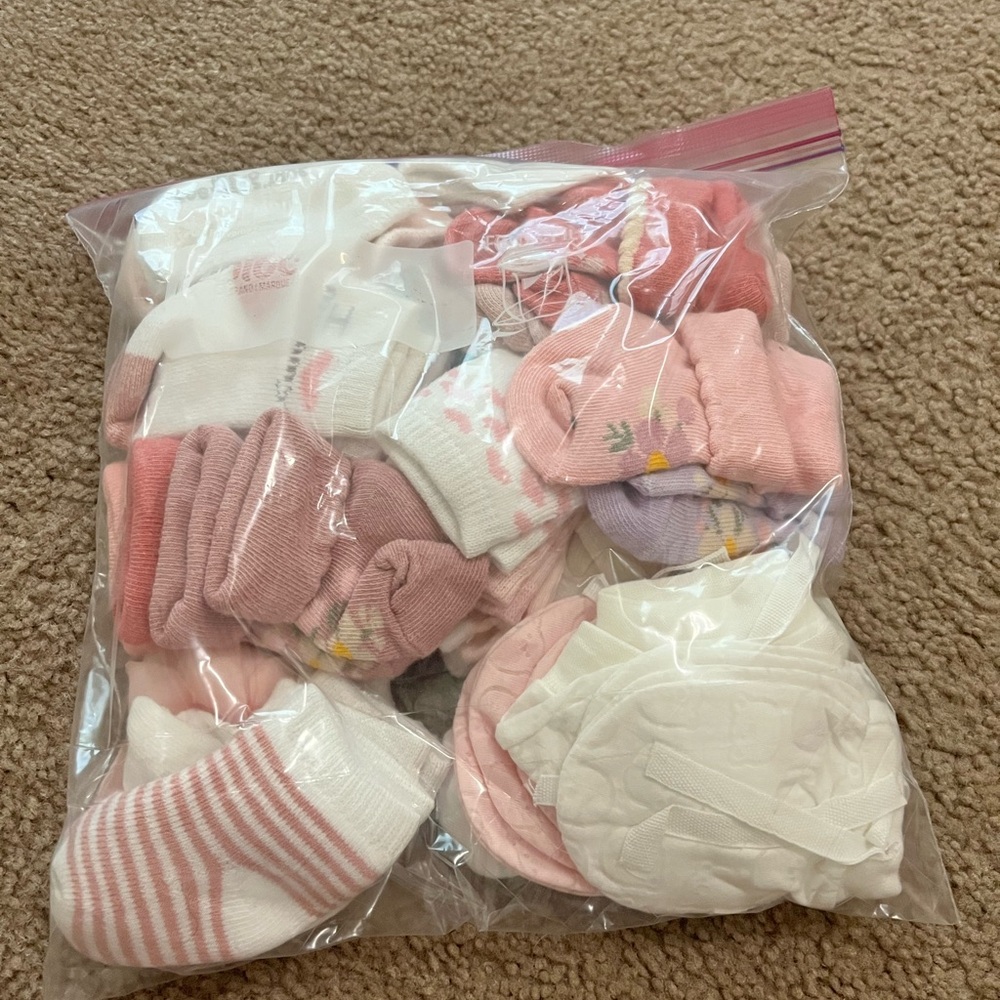 Charming Pink and White Baby Socks Collection
